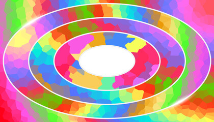 Abstract, bright, multi-colored, colorful, geometric background with a border consisting of triangles. Geometric shapes. Vector graphics. You can use it as a screensaver, template, cover, business car