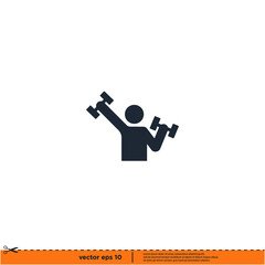 Fototapeta premium fitness gym icon vector illustration logo template