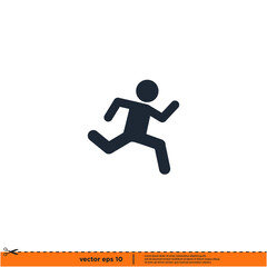 Fototapeta na wymiar human running icon vector illustration simple design element