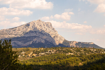 Sainte Victoire mountain, seen from the Bibemus plateau