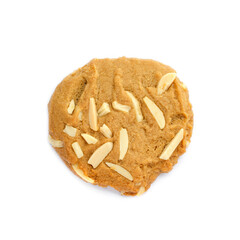 Closed up homemade coffee cookie or biscuit on white background