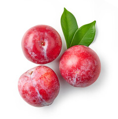 fresh red plums