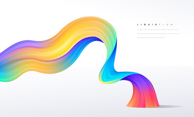 Colorful liquid wave background, Dynamic 3d color flow vector element for website, brochure, poster. Colorful wavy vector illustration, Modern background design.