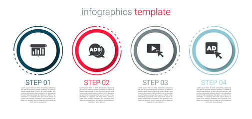 Set Board with graph chart, Advertising, and . Business infographic template. Vector