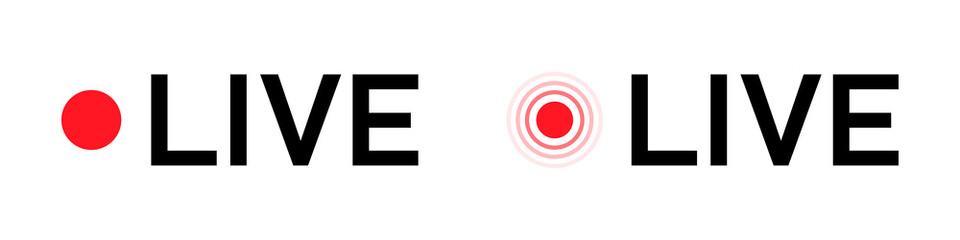 Set of isolated icons for streaming, live broadcast, blog, television, shows, live performances, news and various video content. Vector illustration