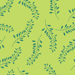 plant pattern. seamless pattern with leaves and branches. stock vector forest illustration.