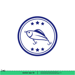 fishing icon vector illustration simple design element