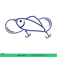 fishing icon vector illustration simple design element