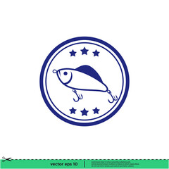 fishing icon vector illustration simple design element