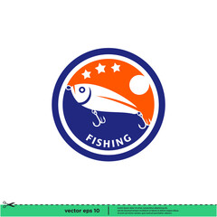 Fototapeta premium fishing icon vector illustration simple design element