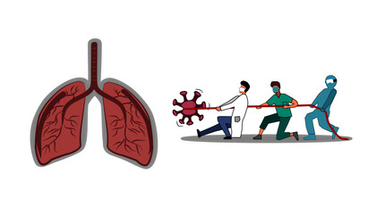 The cooperation concept of doctors fight with corona virus