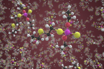 Disulfoton molecule, scientific molecular model, 3d rendering