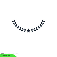 laurel wreath icon winner symbol  vector illustration logo template