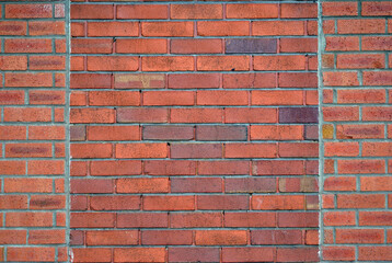 Wall with Two Types of Rough Textured Bricks 