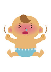 おむつの赤ちゃんのイラスト-新生児。
人物のイラスト素材。
