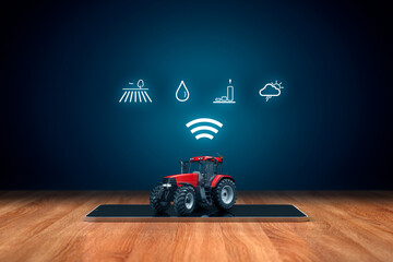 Intelligent agriculture concept with digital tablet