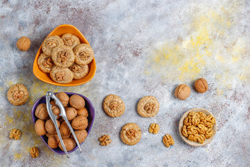 Homemade delicious walnut cookies.