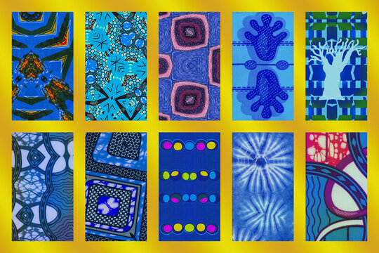 Colorful African fabrics – Seamless patterns, cotton, photos