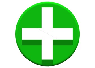 Obraz premium green cross icon