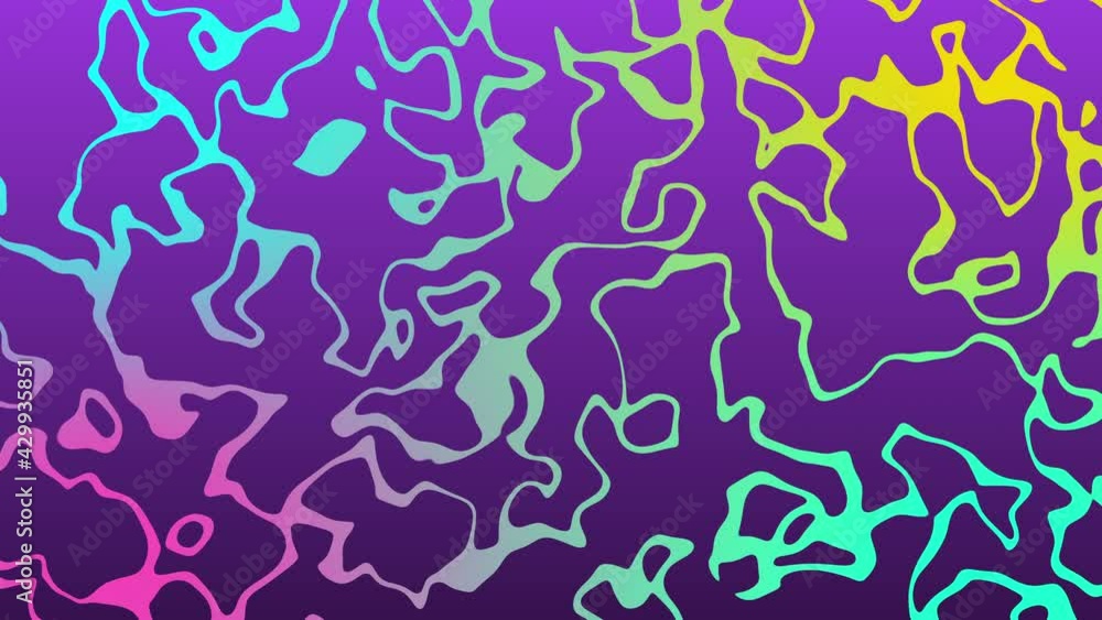 Aufkleber abstract multicolor liquid pattern with waving lines on a violet background. minimal seamless looped