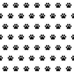 Fototapeta na wymiar seamless pattern footprints of cat. Black animal tracks. Vector texture for textiles and wallpaper.