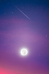 Fototapeta na wymiar moon and stars during night time 