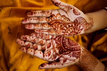 henna tattoo on hand with henna