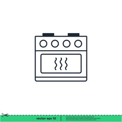 oven bakery icon vector illustration logo template