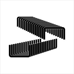 Staple Pin Icon, Stapler Metal Staple Fastener