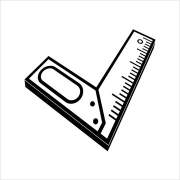 Try Square Icon, Right Angle Making And Checking Tool
