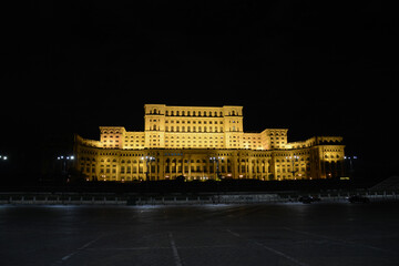 Parliament Palace by night at Bucharest