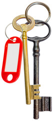 Trousseau de clés, fond blanc 
