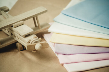 different fabric on the background close-up