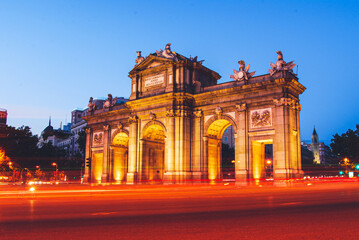 Puerta de Alcala typical monument of the city of Madrid Spain