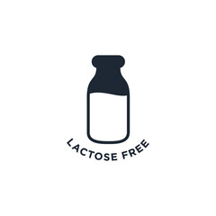 bottle milk icon vector illustration logo template