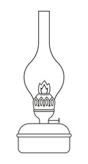 Vector image of a kerosene lamp.Line drawing for your design.