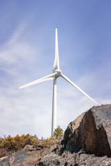 wind turbine on a mountain