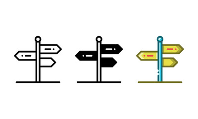 Way direction icon. With outline, glyph, and filled outline styles © ranahpixel