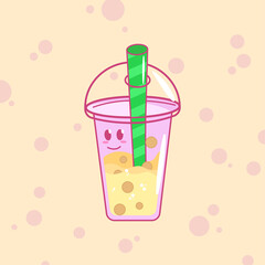 Bubble milk tea vector illustration