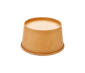 Paper food container on white background