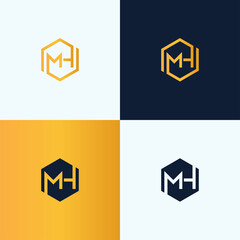 Fototapeta premium Letter M Hexagon logo design concept illustration