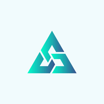 Triangle Recycle logo design illustration template