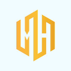 Obraz premium Letter M Hexagon logo design concept illustration