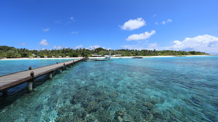 seaplane on a tropical island, Maldives