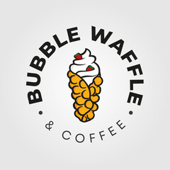 Hong kong bubble waffle logo template