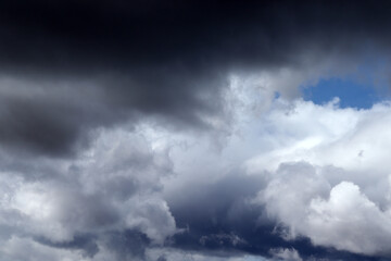Fototapeta premium Storm clouds in the sky. Sky background texture.