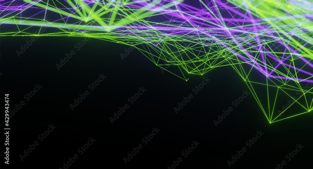 Poster 3d rendering of abstract wallpaper with geometric shapes.