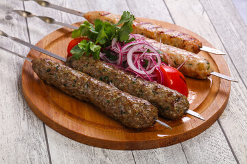 Beef and chicken kebab