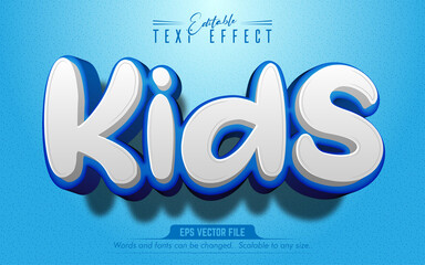 Kids text, cartoon style editable text effect