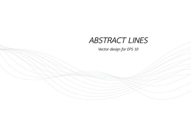 Abstract lines for design curved wave frequency, smooth stripe, color tone gray. Vector illustration on white background isolated display content of websites and app. Created using the Blend Tool.